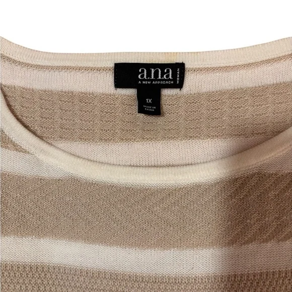 a.n.a Beige and Cream Striped Sweater - Picture 4 of 6